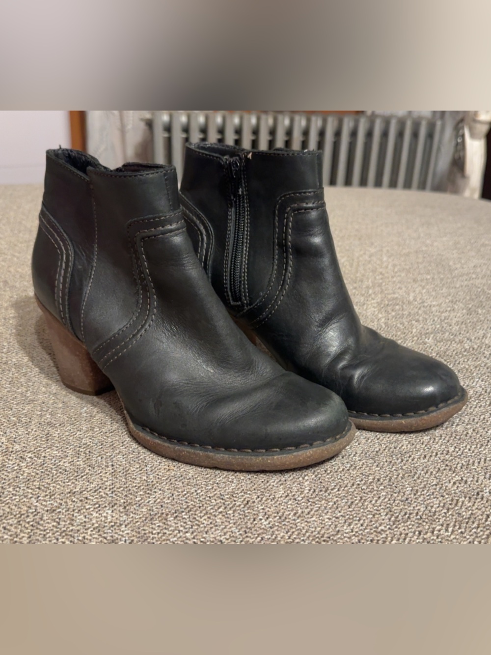 Clarks Black Leather Women's Ankle Booties